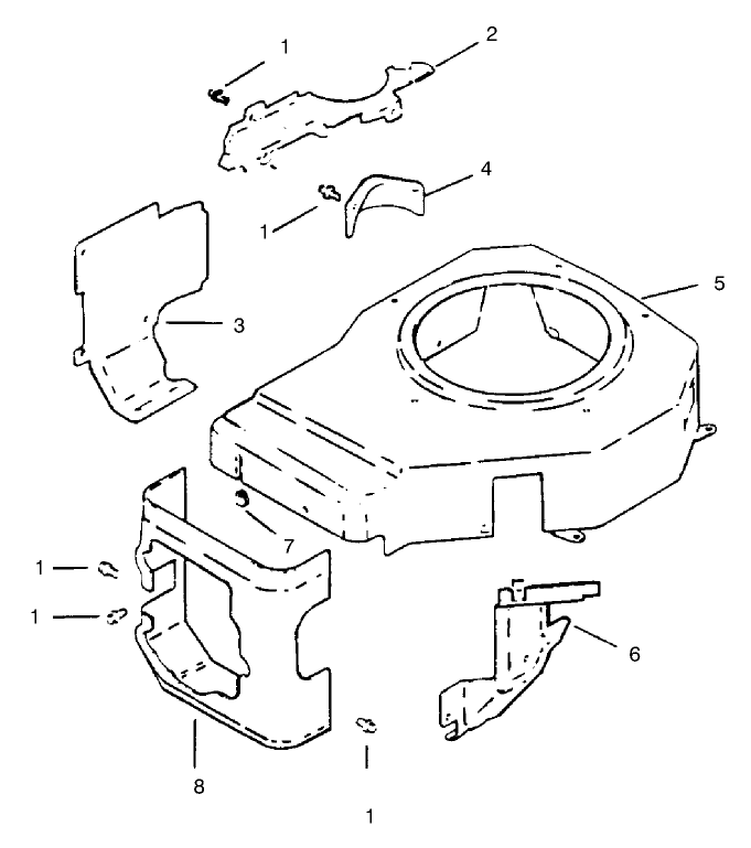 Blower Housing & Baffles Engine Kohler Model No. Cv14s-1429 Diagram and Parts List for 30187 790001 - 795000 Toro Lawn Tractor Accessories
