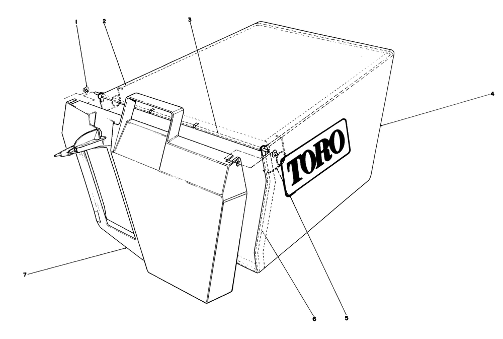 Grass Bag Assembly No.11-0159 Diagram and Parts List for 20588C 8000001 - 8999999 Toro Lawn Mower