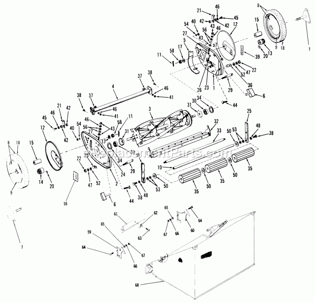 Lower Unit Diagram and Parts List for LL-217 1967 Toro Lawn Mower