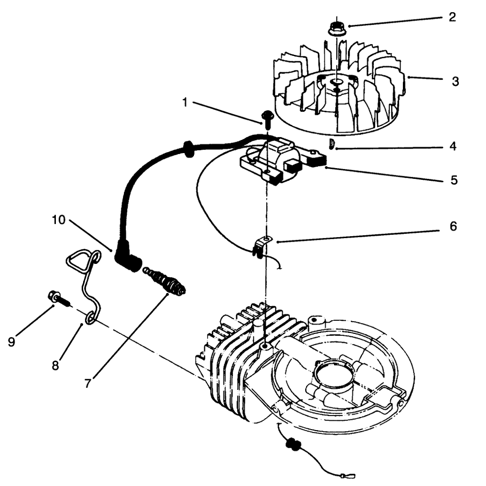 Ignition Assembly (Model No. 47pp3-3) Diagram and Parts List for 22037B 49000001 - 49999999 Toro Lawn Mower