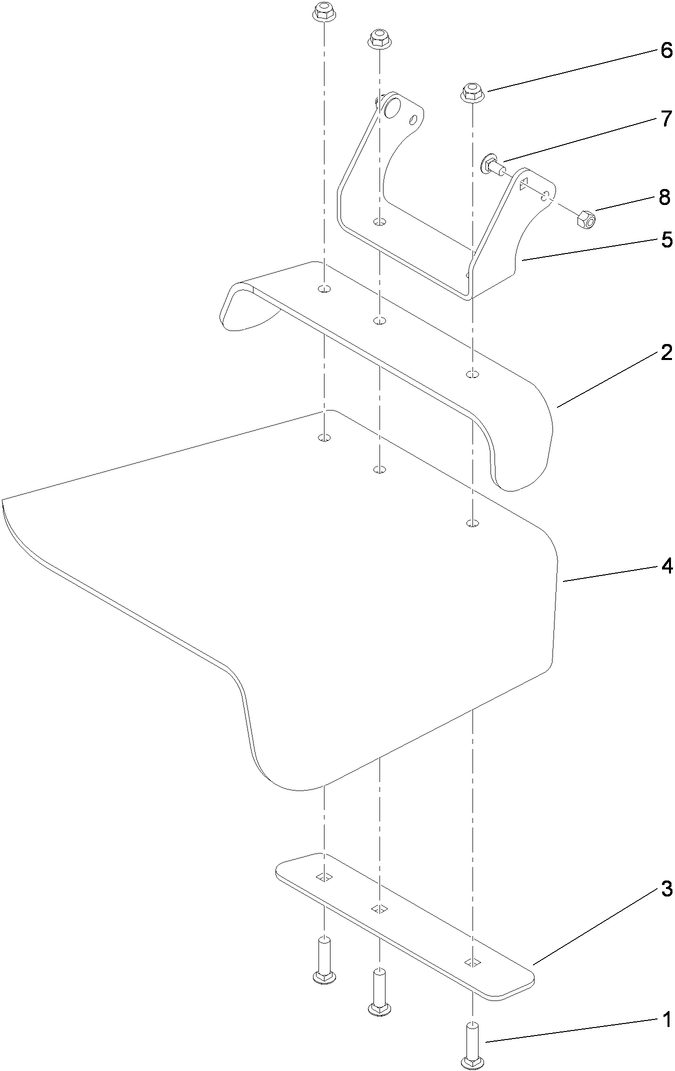 Deflector Assembly Diagram and Parts List for 30672 405670000-410299999 Toro Lawn Mower