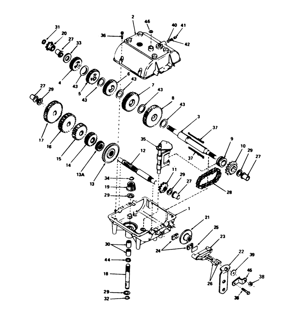 Transmission Peerless Model 770a Diagram and Parts List for 56177 2000001 - 2999999 Toro Lawn Tractor