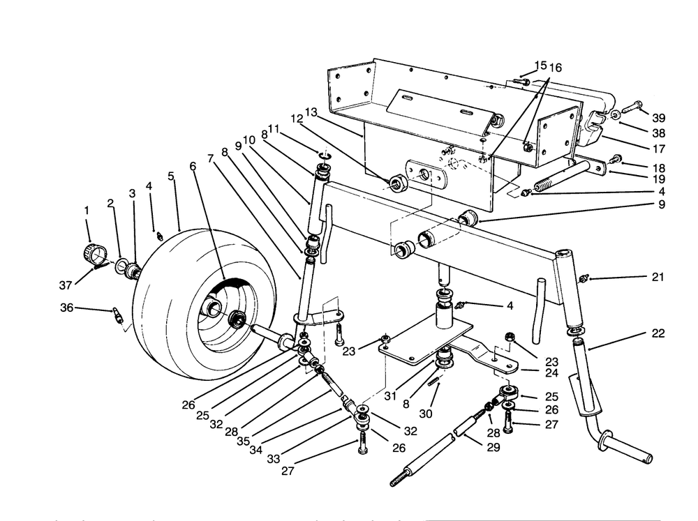 Rear Axle Assembly Diagram and Parts List for 30718 4900001 - 4999999 Toro Lawn Tractor