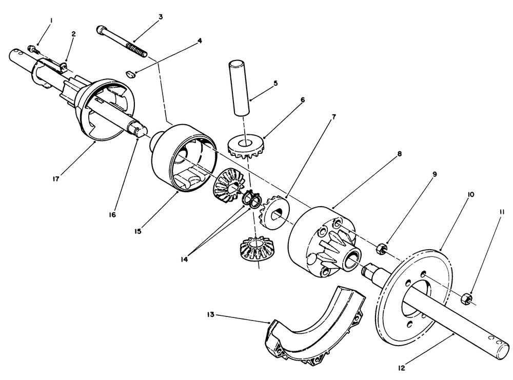 Differential Kit Model No. 38038 (Optional) Diagram and Parts List for 38510 1000001 - 1999999 Toro Snow Blower