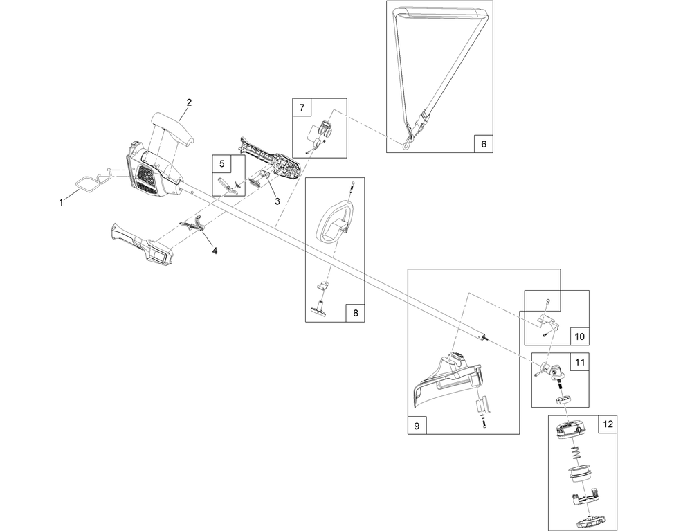 Revolution 60v String Trimmer Assembly Diagram and Parts List for 66110T 323000001 - 323999999 Toro Trimmer