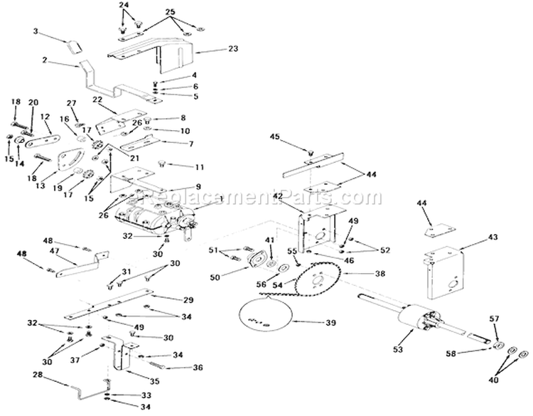 Transmission, Differential And Drive System (cont-D) Diagram and Parts List for 03-08EP01 1983 Toro Lawn Tractor
