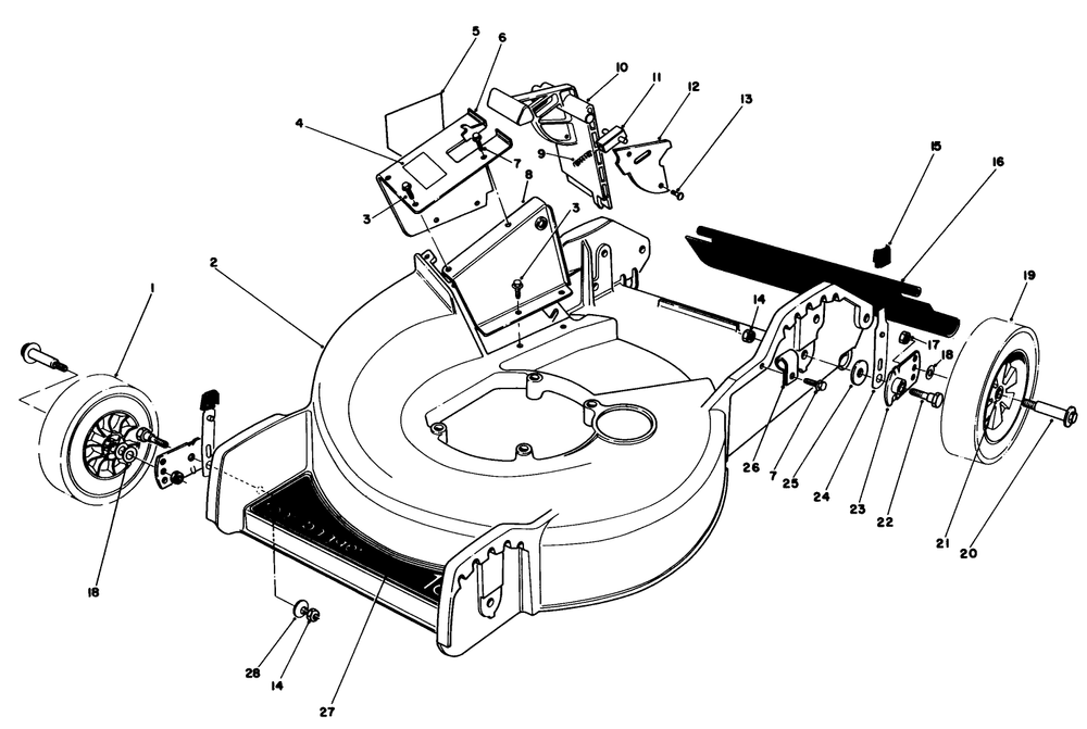 Housing Assembly Diagram and Parts List for 20574 6000001 - 6999999 Toro Lawn Mower