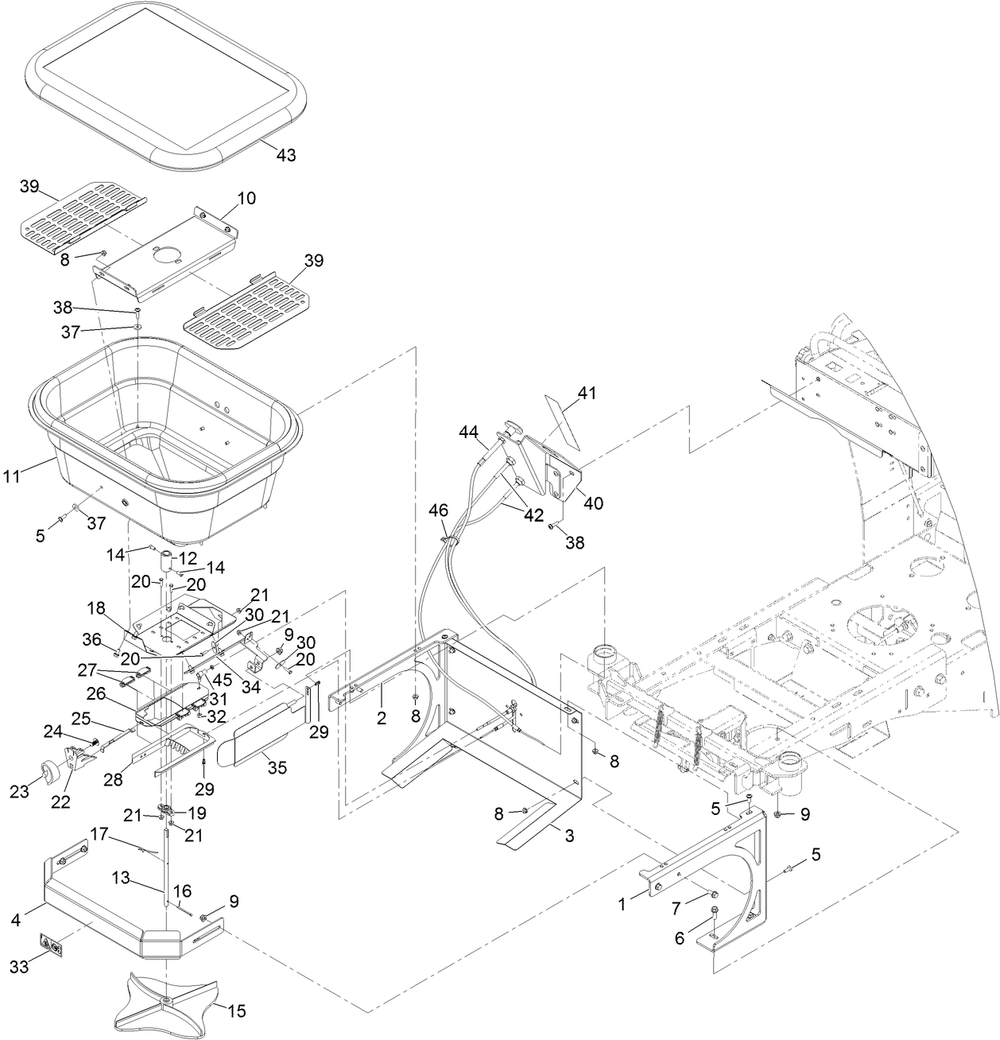 Spreader Assembly Diagram and Parts List for 34231 400000000-999999999 Toro Sprayer