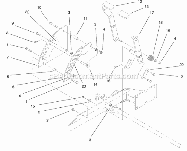 Height Of Cut Handle And Plates Diagram and Parts List for 74175 200000001-200999999 Toro Lawn Mower