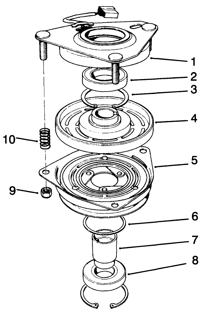 Clutch Assembly No. 54-3200 Diagram and Parts List for 30190 20000001 - 29999999 Toro Lawn Tractor Accessories