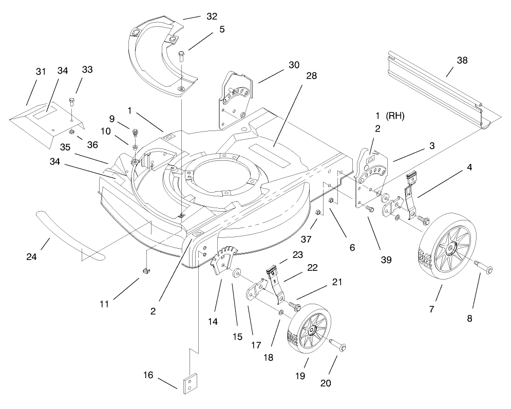 Housing Assembly Diagram and Parts List for 20713 8900001 - 8999999 Toro Lawn Mower