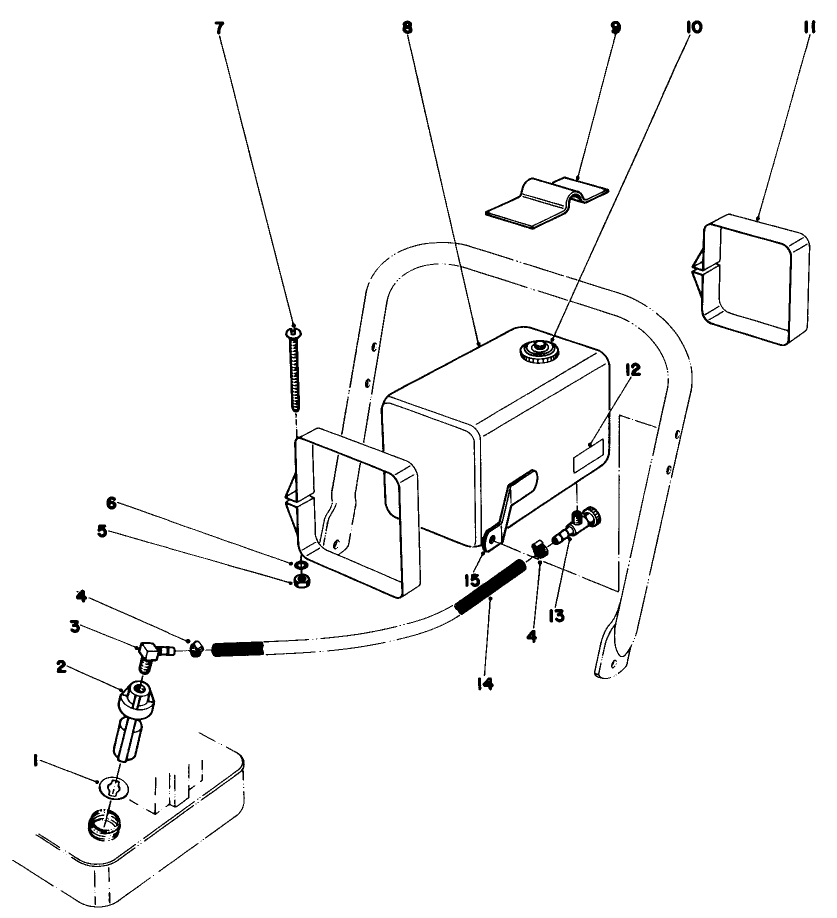 Remote Fuel Tank Kit No. 39-6880 (Optional) Diagram and Parts List for 22010 4000001 - 4999999 Toro Lawn Mower