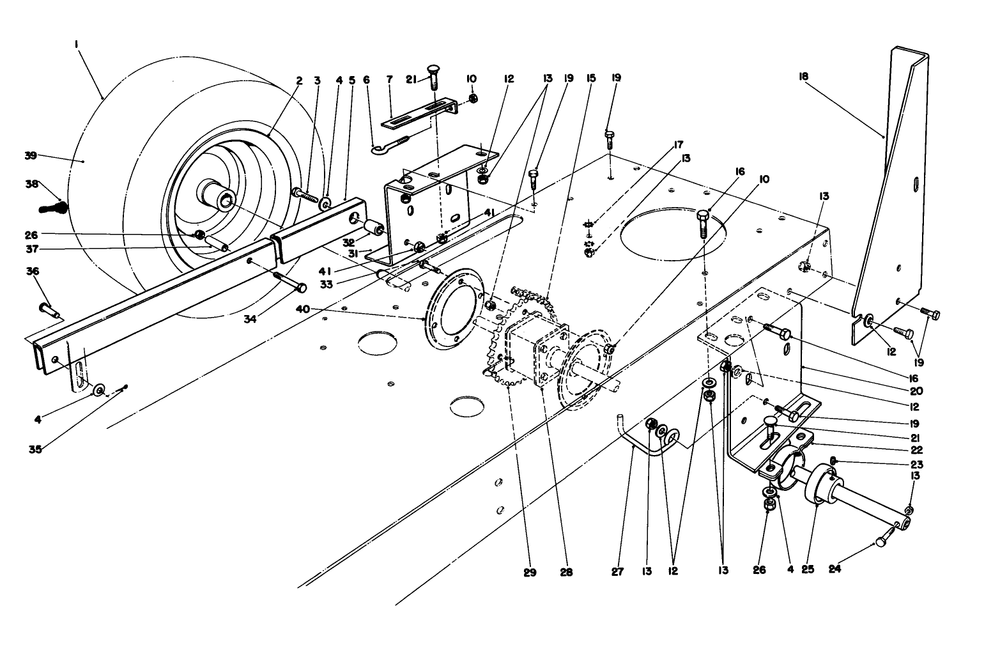 Rear Axle Assembly Diagram and Parts List for 56176 1000001 - 1999999 Toro Lawn Tractor