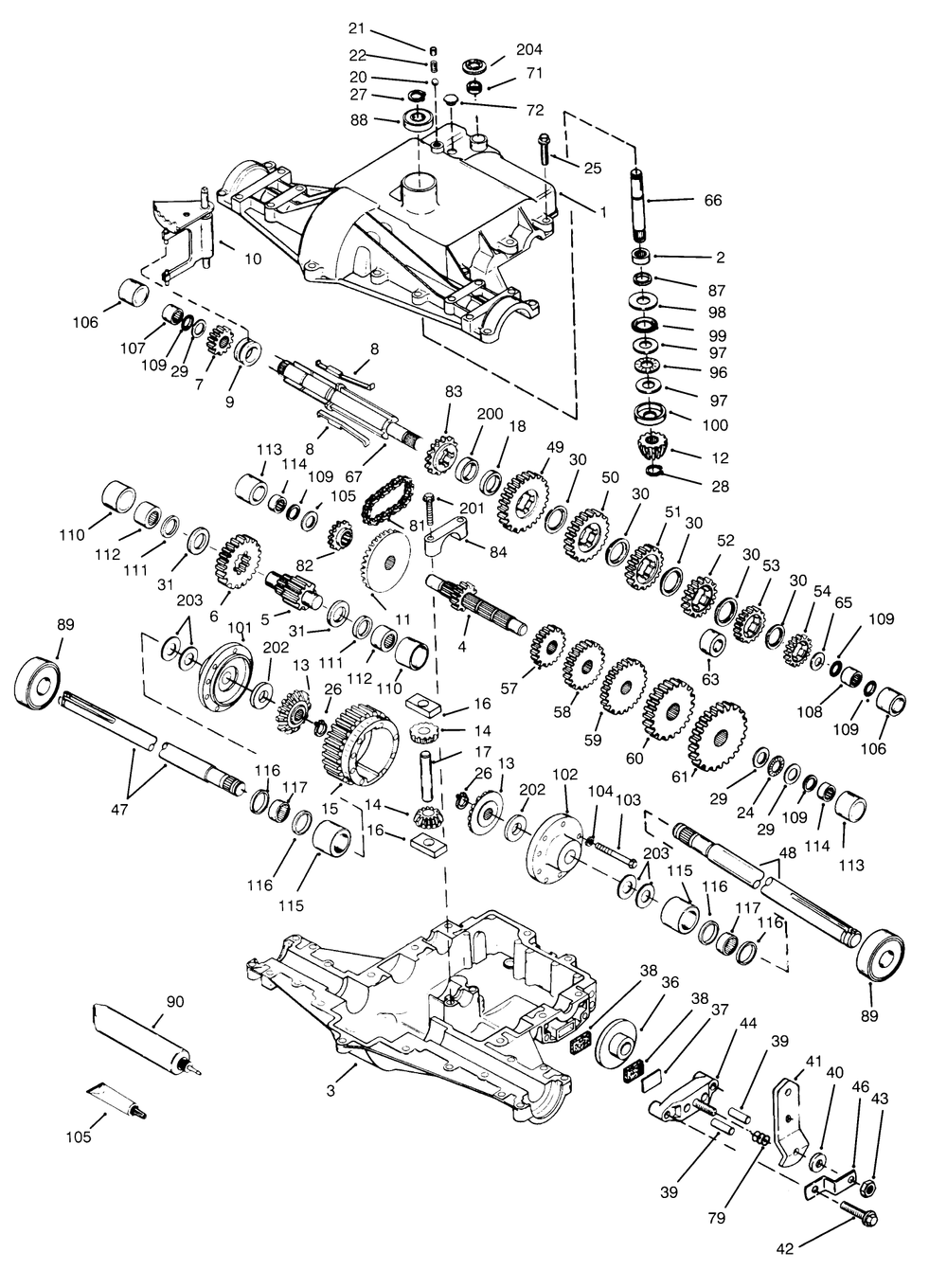 Peerless Transaxle 820-024 Diagram and Parts List for 72103 5900001 - 5900600 Toro Lawn Tractor