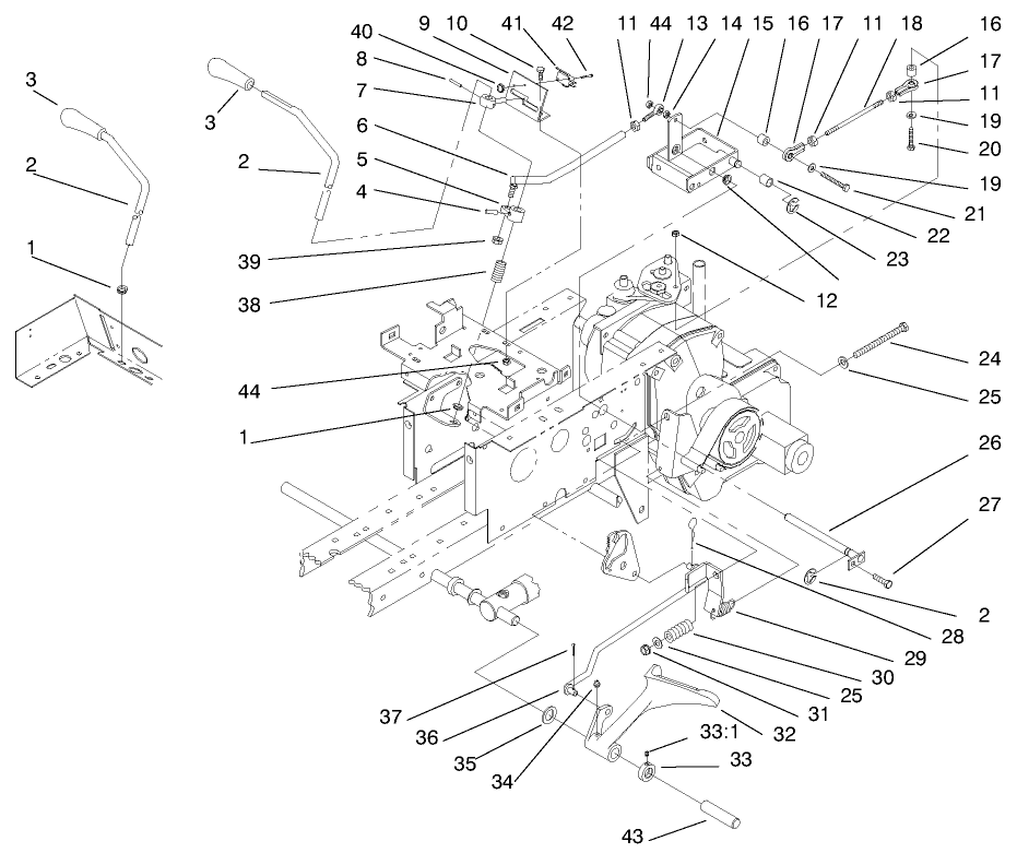 Hydro Controls, Brake System Diagram and Parts List for 73502 7900001 - 7999999 Toro Lawn Tractor
