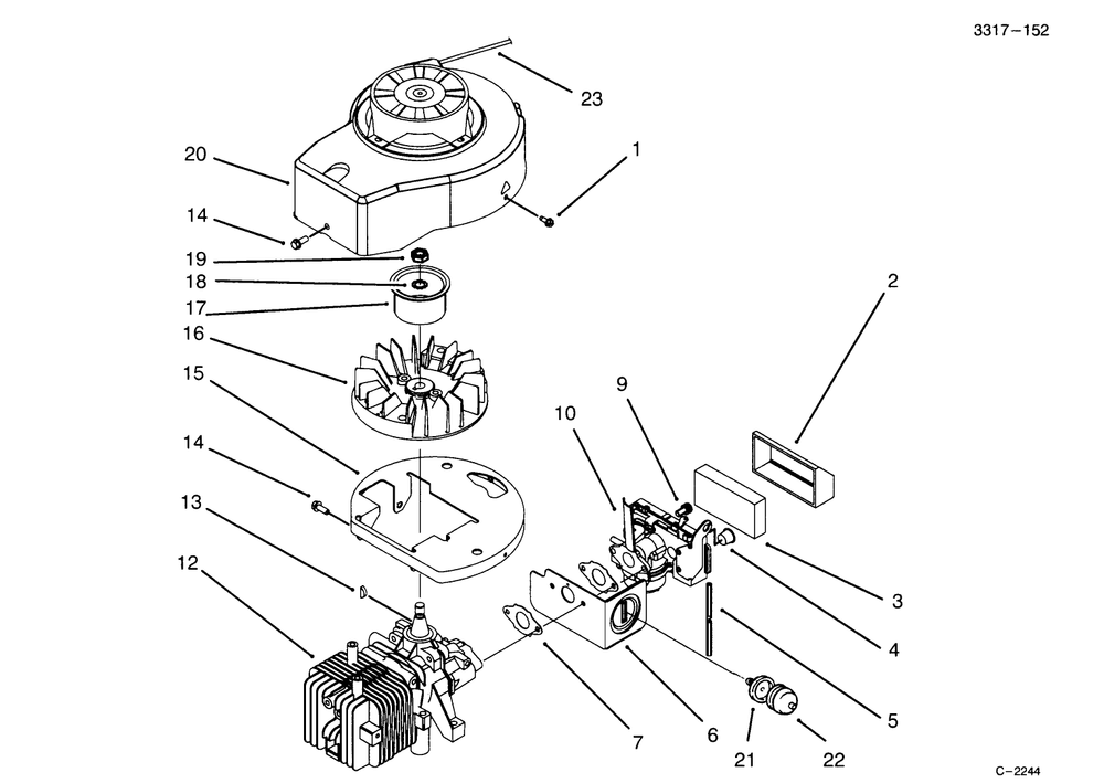 Shroud & Block Assembly (Model No. 20441 Only) Diagram and Parts List for 20443 5900001 - 5999999 Toro Lawn Mower