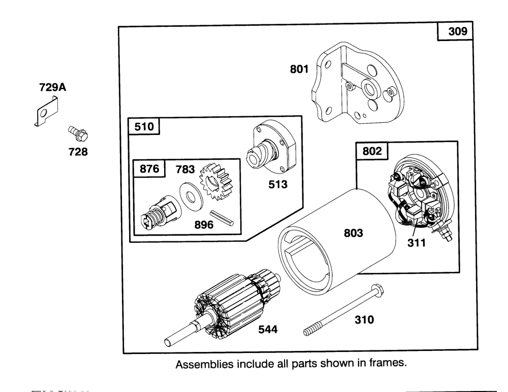 Engine Briggs & Stratton Model 28m707-0122-01 Diagram and Parts List for 71191 5910001 - 5999999 Toro Lawn Tractor