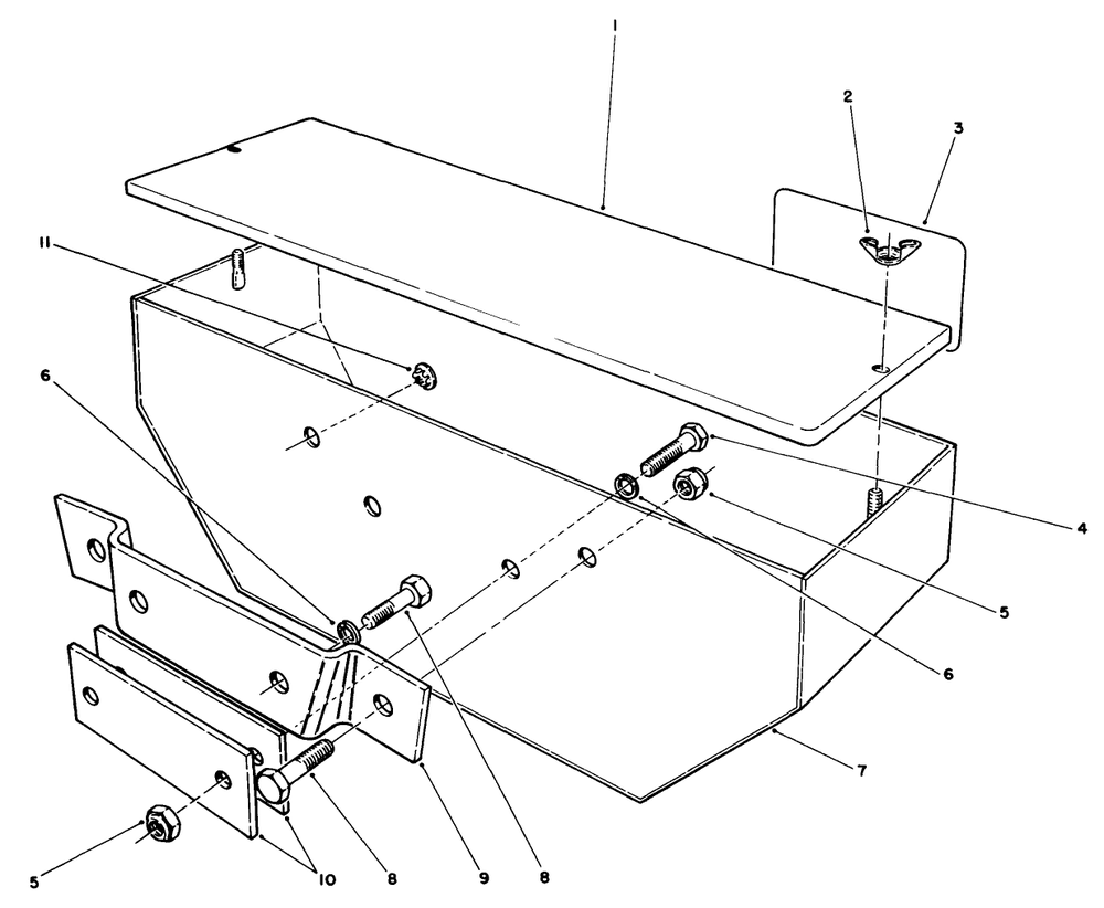 Weight Box Kit No. 62-6590 (Optional) Diagram and Parts List for 30798 0000001 - 0999999 Toro Lawn Tractor