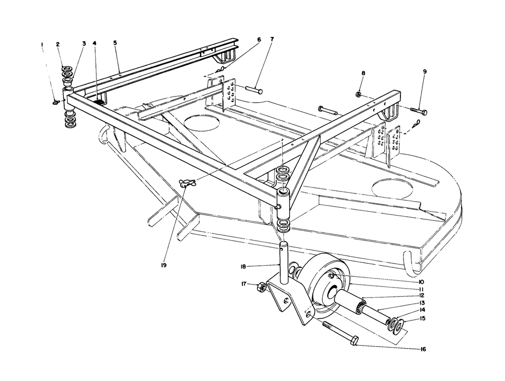 Carrier Frame Assembly Diagram and Parts List for 30768 60001 - 69999 Toro Lawn Mower