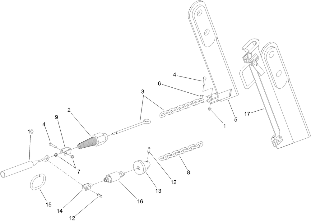 Optional Blade And Puller Assembly Diagram and Parts List for 22911 404320000 - 999999999 Toro Lawn Tractor Accessories