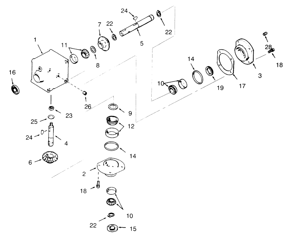Gearbox Assembly No. 1100-010 Diagram and Parts List for 30767 690001 - 699999 Toro Lawn Mower