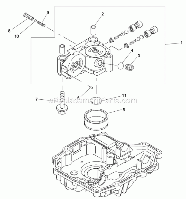Center Case Assembly Transmission Assembly No Diagram and Parts List for 74585 312000001-312999999 Toro Lawn Mower
