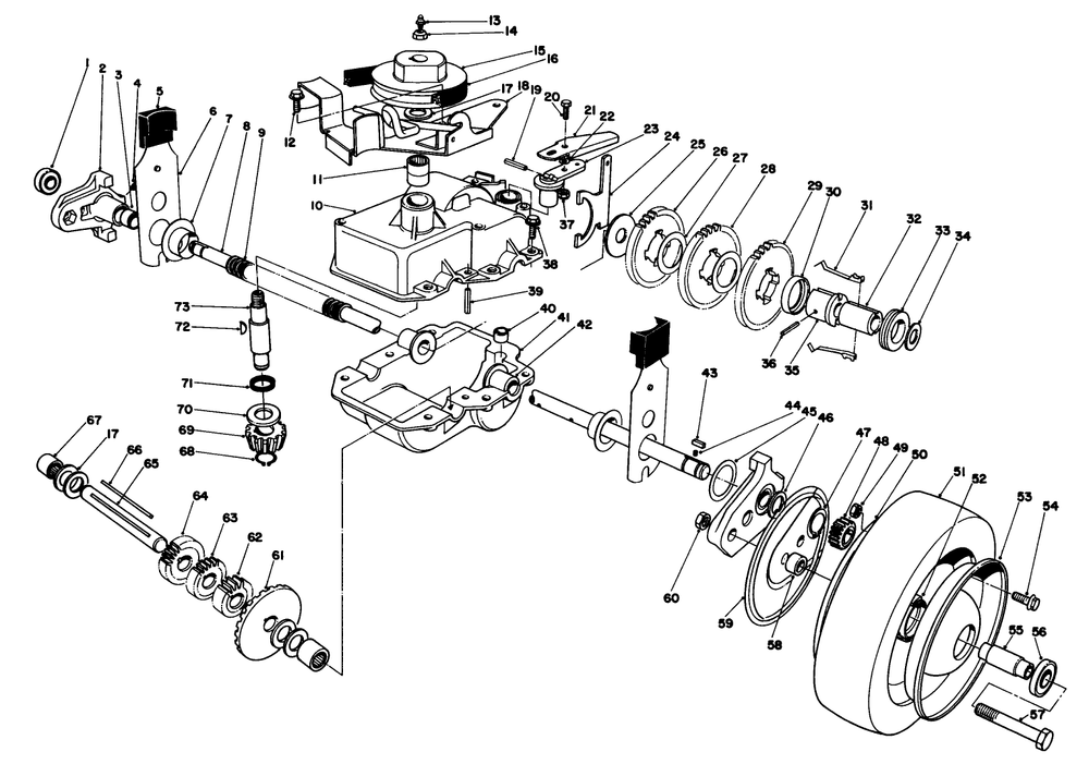 Gear Case Assembly (Model 22020 Continued) Diagram and Parts List for 22020 5000001 - 5999999 Toro Lawn Mower