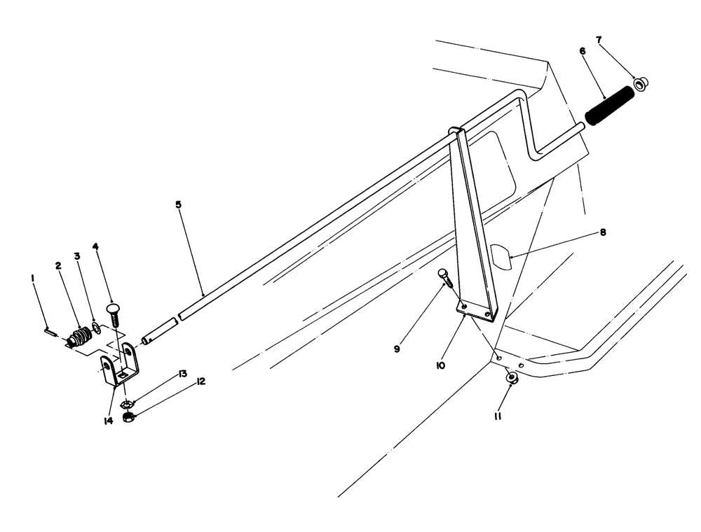 Chute Control Assembly 36" Snowthrower Attachment Model No. 59160 (Optional) Diagram and Parts List for 57365 7000001 - 7999999 Toro Lawn Tractor