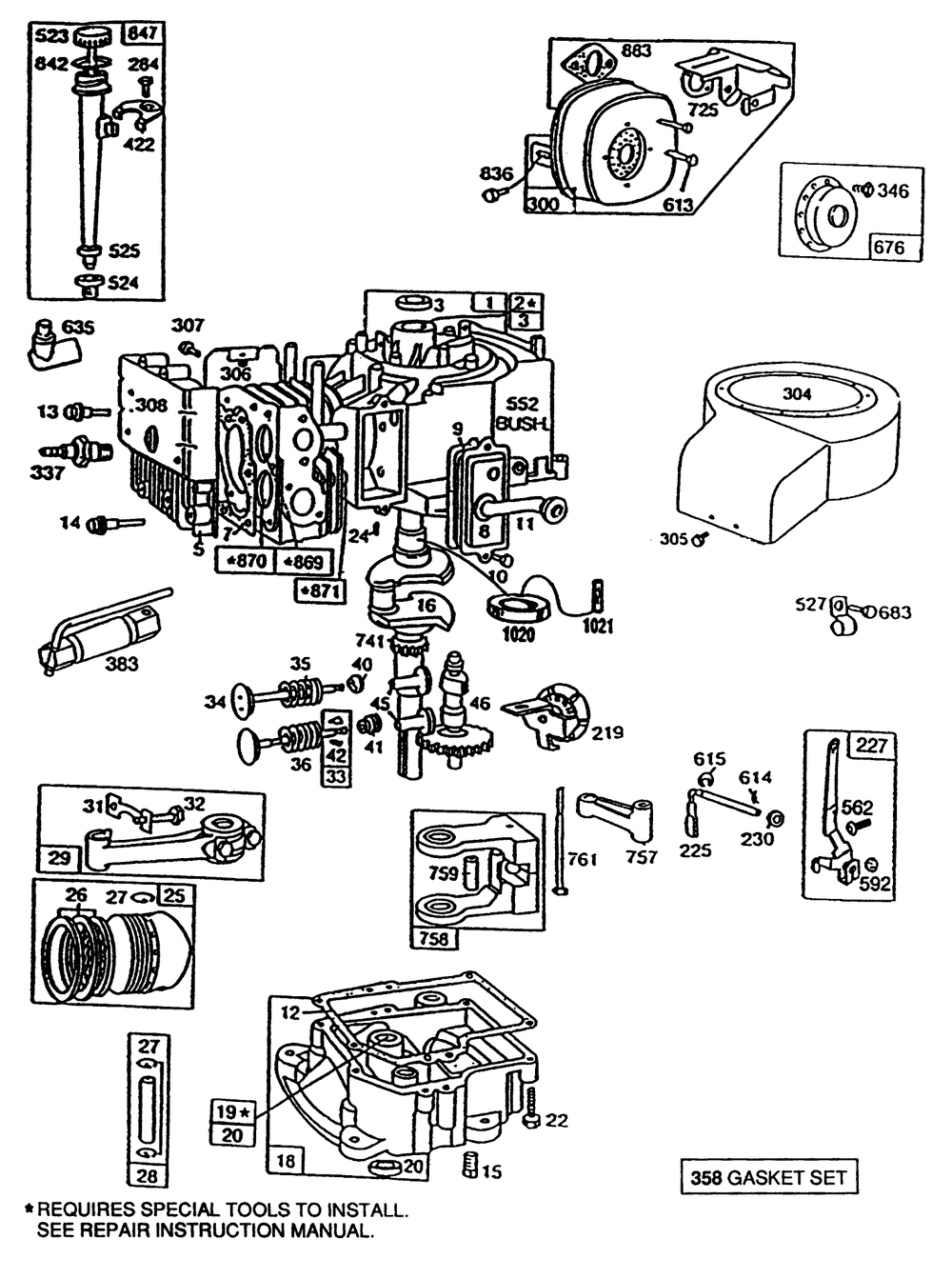 Briggs & Stratton Model No. 191707-0121-01 Diagram and Parts List for 70140 3900001 - 3999999 Toro Lawn Tractor