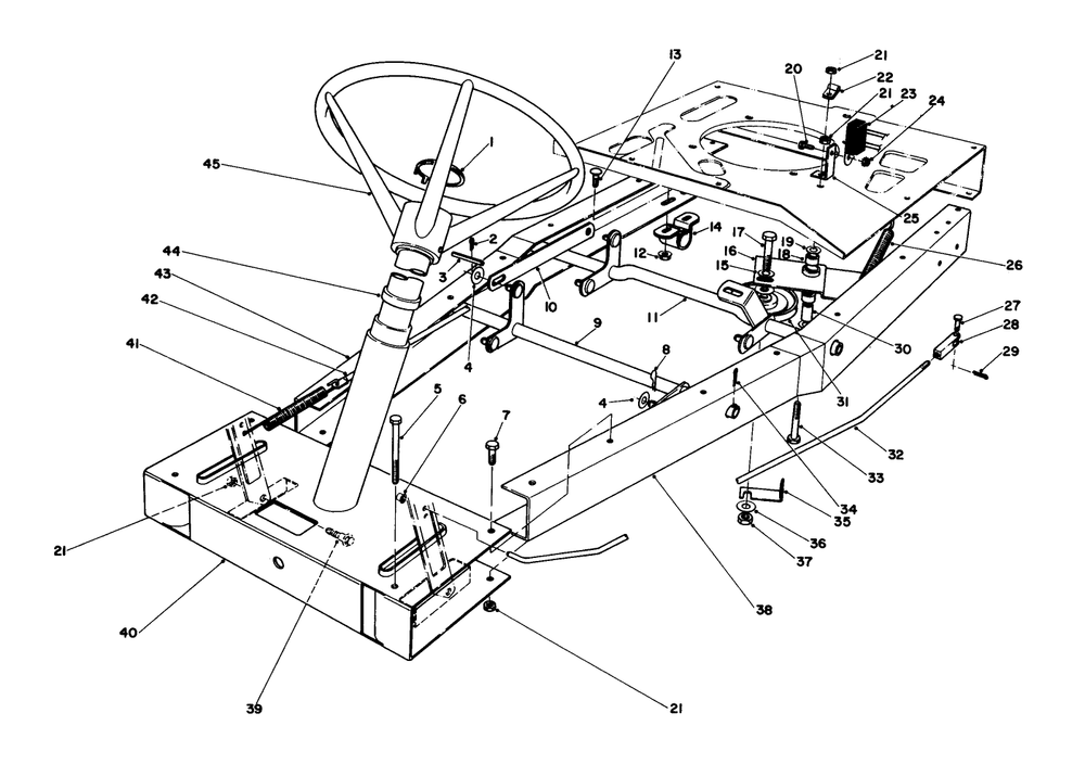 Frame Assembly Diagram and Parts List for 56125 2000001 - 2999999 Toro Lawn Tractor