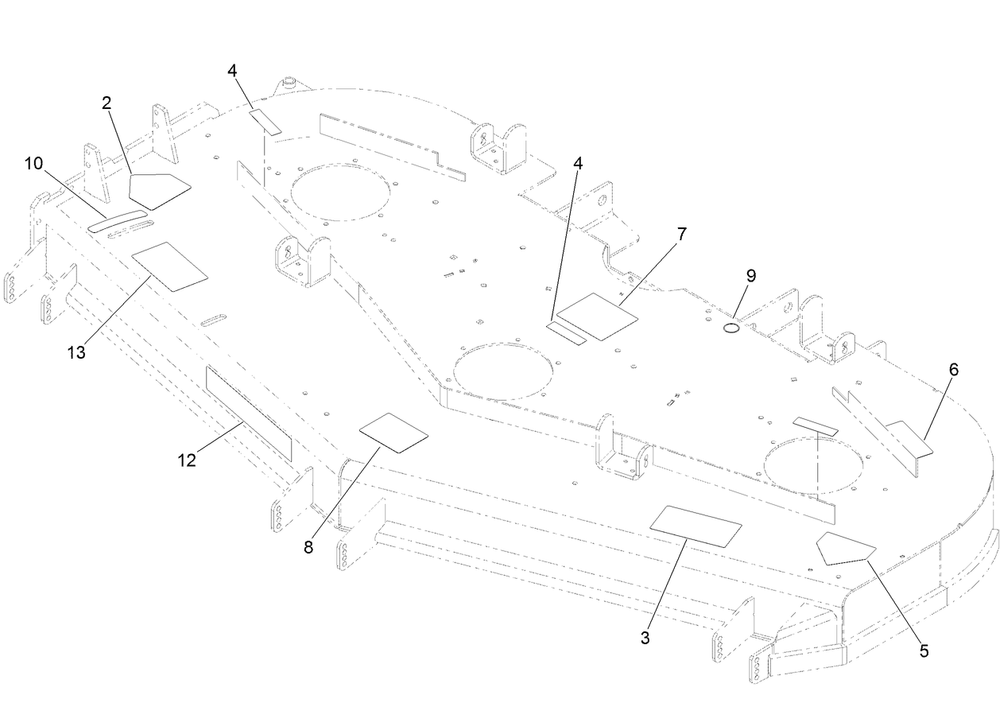 Deck Decal Assembly Diagram and Parts List for 74274 (313000001-313999999)(2013) Toro Lawn Mower
