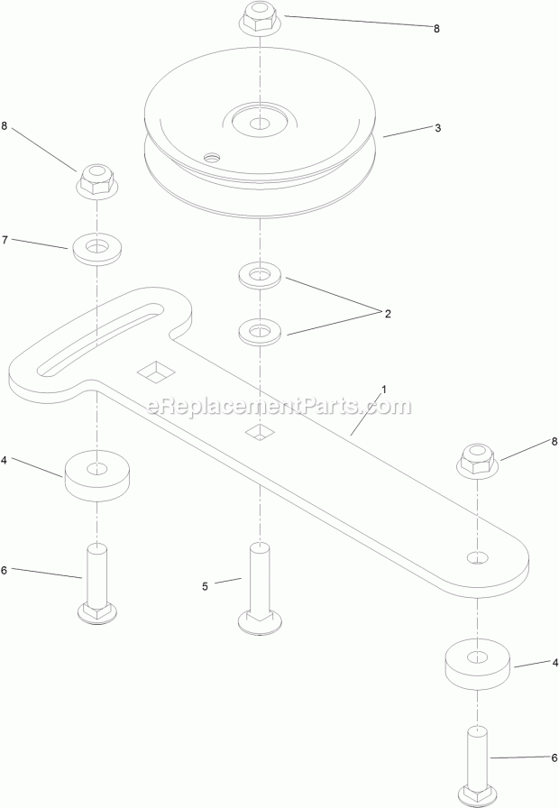 Idler Adjust Assembly No. 117-0446 Diagram and Parts List for 74575 315000001-315999999 Toro Lawn Mower