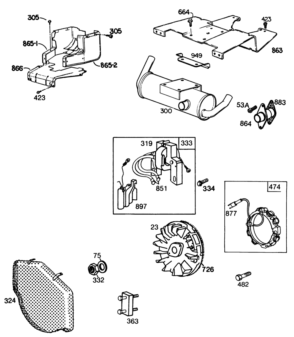 Engine Briggs & Stratton Diagram and Parts List for 30116 8000001 - 8999999 Toro Lawn Tractor Accessories