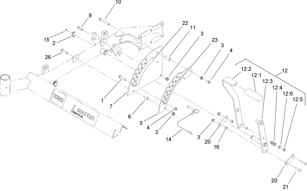 Height-Of-Cut Assembly Diagram and Parts List for 74448 (280000001-280999999)(2008) Toro Lawn Mower