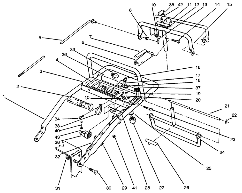 Handle Assembly Diagram and Parts List for 30176 690001 - 691912 Toro Lawn Tractor Accessories