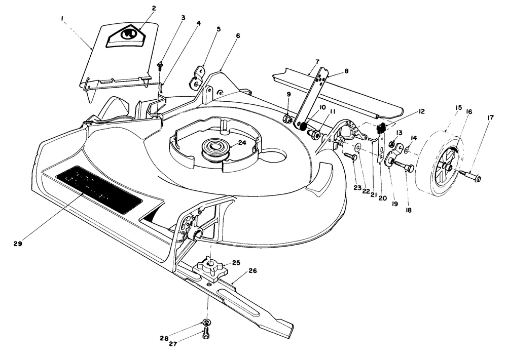 Housing Assembly Diagram and Parts List for 16770 4000001 - 4999999 Toro Lawn Mower