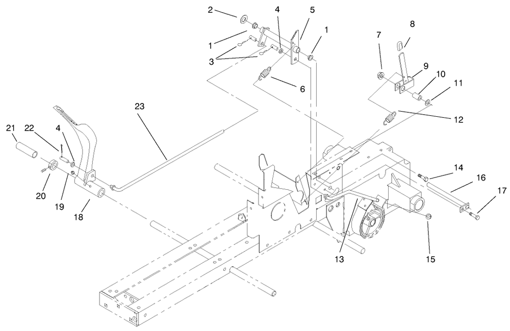 Brake Diagram and Parts List for 73422 7900001 - 7999999 Toro Lawn Tractor