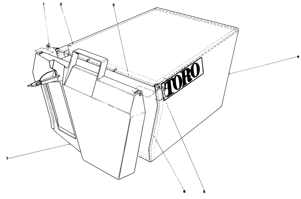 Grass Bag Assembly No. 11-0159 Diagram and Parts List for 20700 2000001 - 2999999 Toro Lawn Mower