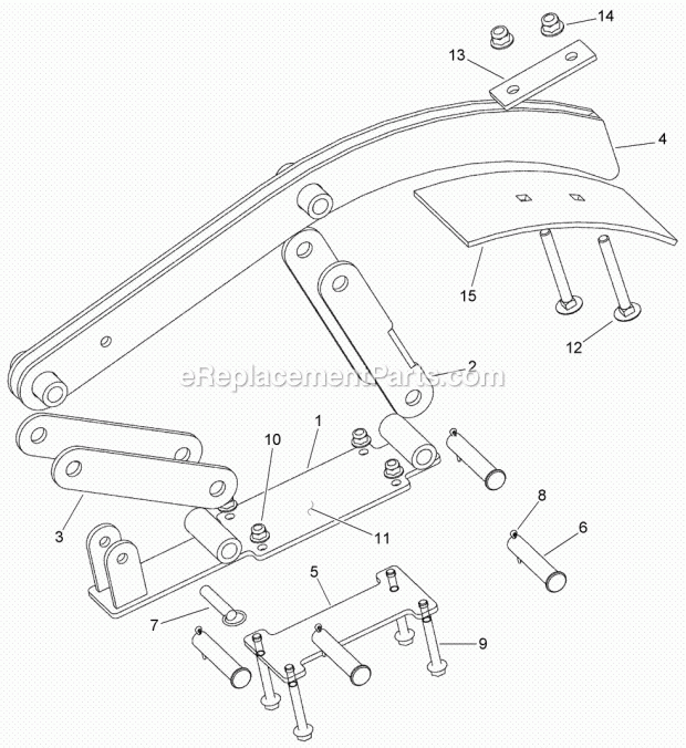 Crumber Assembly Diagram and Parts List for 2011  Toro Lawn Tractor Accessories