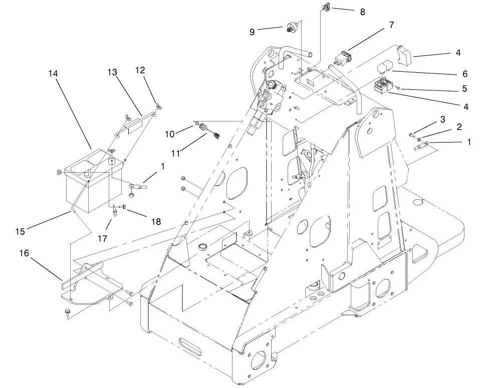 Electrical Assembly Diagram and Parts List for 22305TE 990001 - 999999 Toro Lawn Tractor Accessories