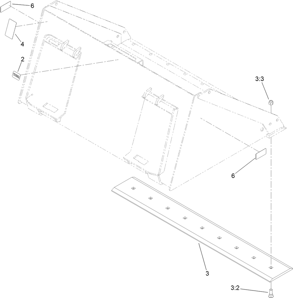 Standard Bucket Assembly Diagram and Parts List for 22547 318000001 - 318999999 Toro Lawn Tractor Accessories