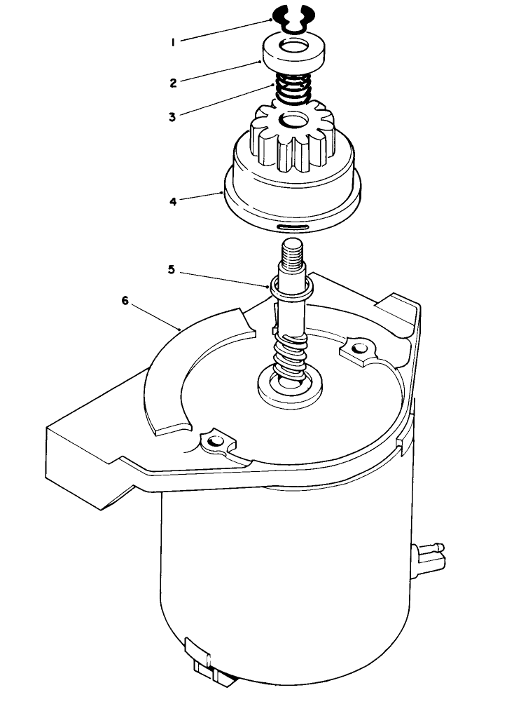 Starter Motor Assembly Diagram and Parts List for 20926B 1000001 - 1999999 Toro Lawn Mower