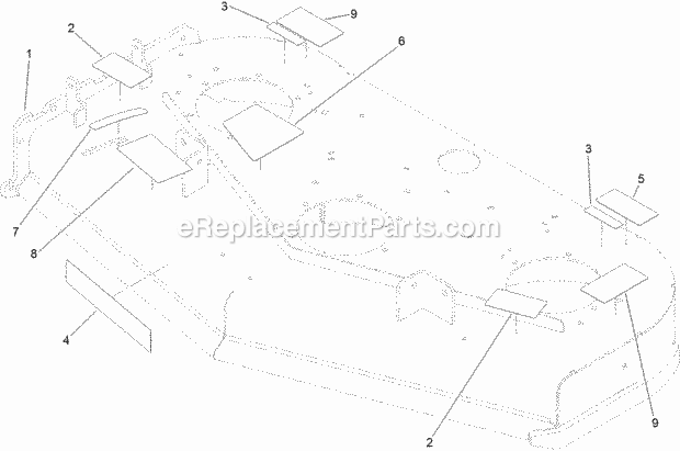 Deck Decal Assembly No. 120-6401 Diagram and Parts List for 74588 314000001-314999999 Toro Lawn Mower