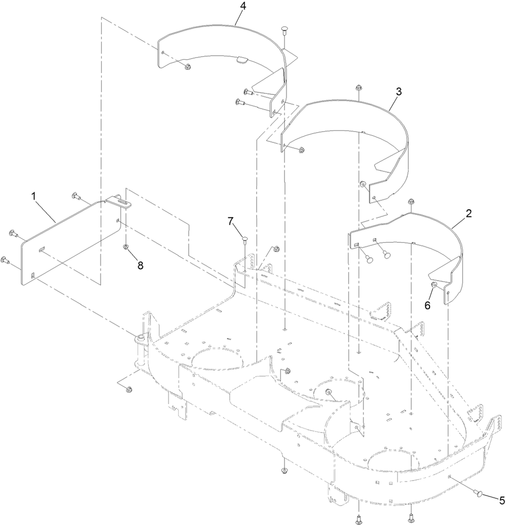 Recycler Assembly Diagram and Parts List for 144-0387  Toro Lawn Tractor