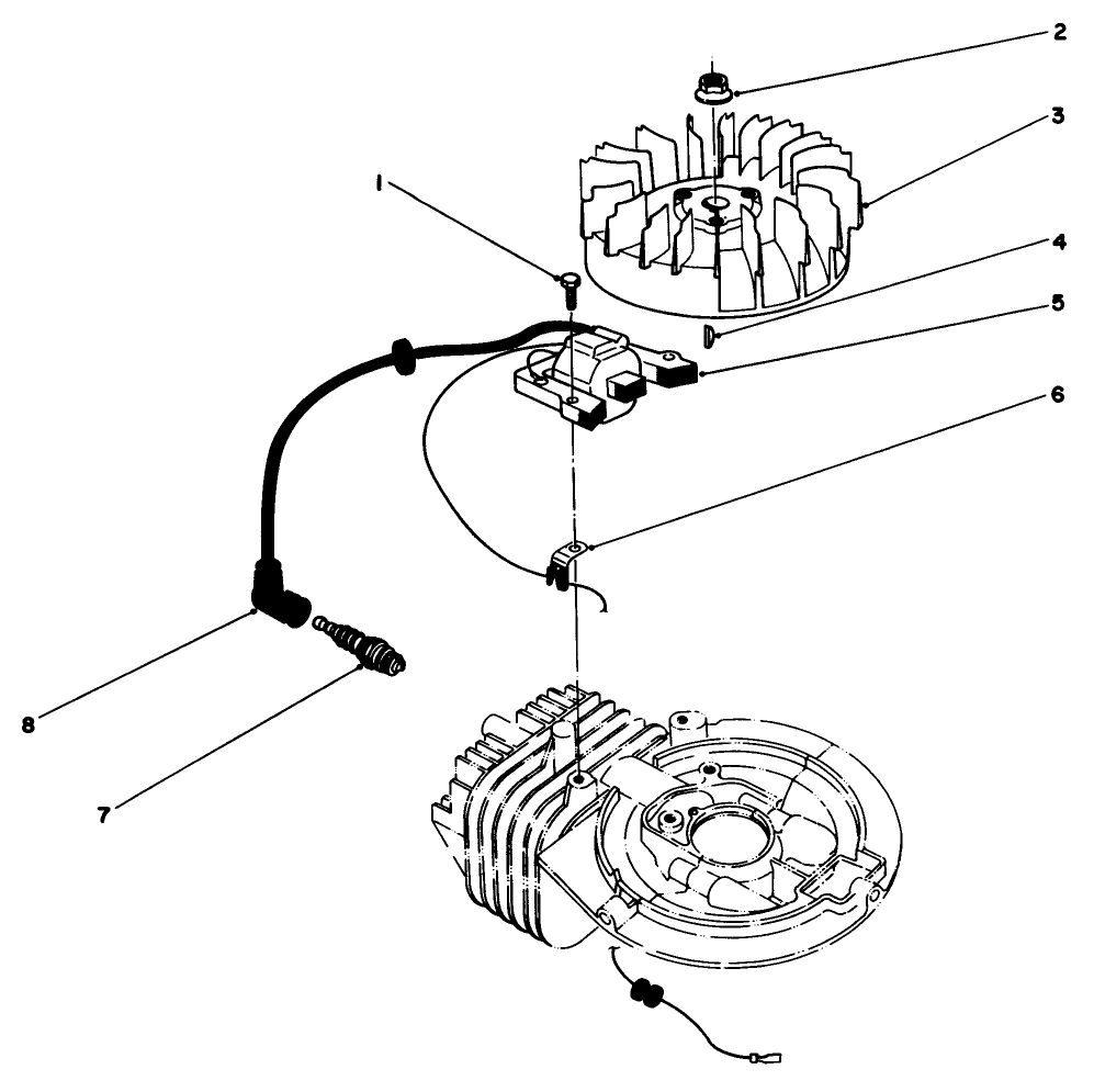 Ignition Assembly (Model No. 47pn2-6) Diagram and Parts List for 26640B 3900001 - 3999999 Toro Lawn Mower