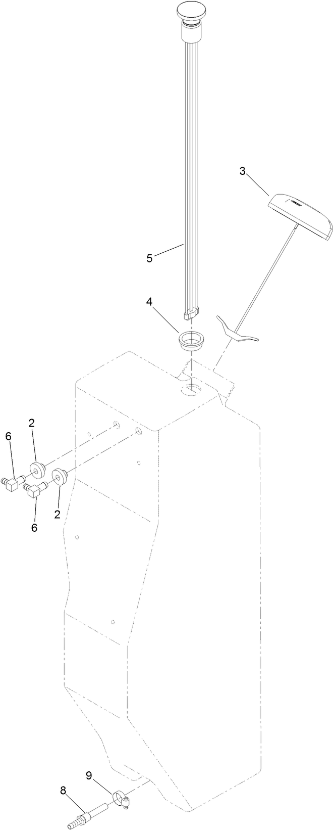 Lh Fuel Tank Assembly No. 133-6991 Diagram and Parts List for 22530 414400000 - 999999999 Toro Lawn Tractor Accessories