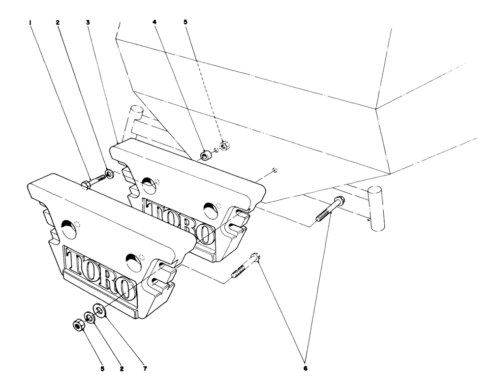 Rear Weight Kit Model No. 24-5780 (Optional) Diagram and Parts List for 30550 80000001 - 89999999 Toro Lawn Tractor
