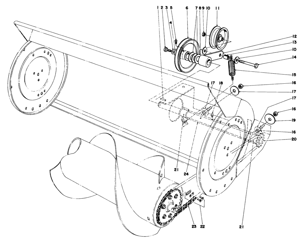 36" Snowthrower Attachment Model No. 59136 (Optional) (Continued) Diagram and Parts List for 57360 3000001 - 3999999 Toro Lawn Tractor