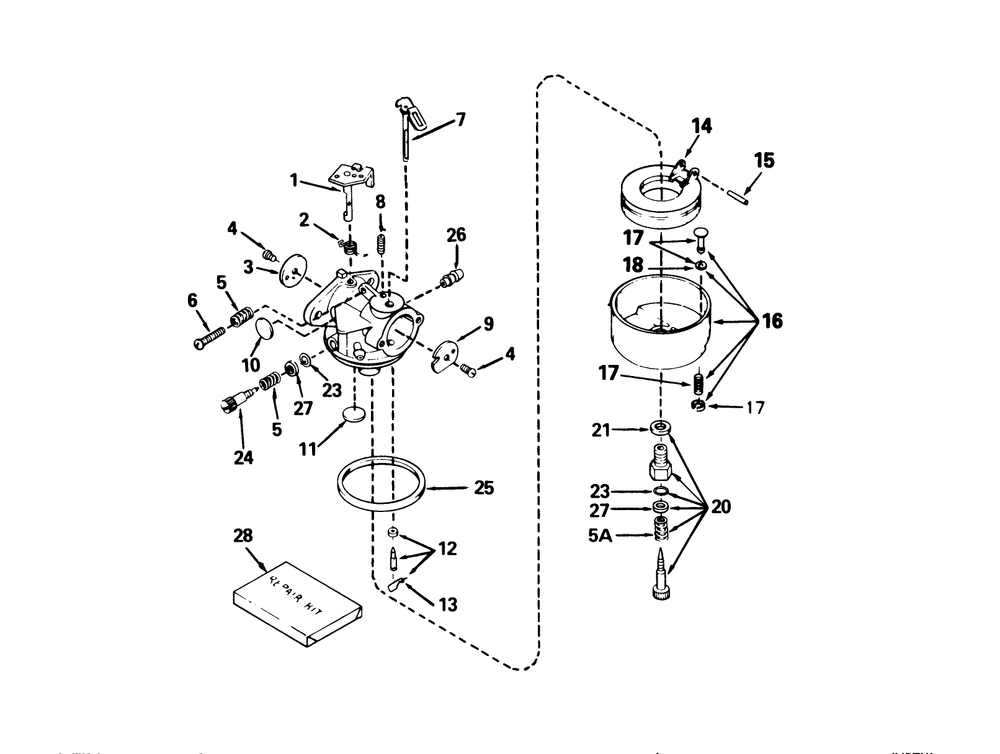 Carburetor Tecumseh No. 632334a Diagram and Parts List for 38540 1000001 - 1999999 Toro Snow Blower