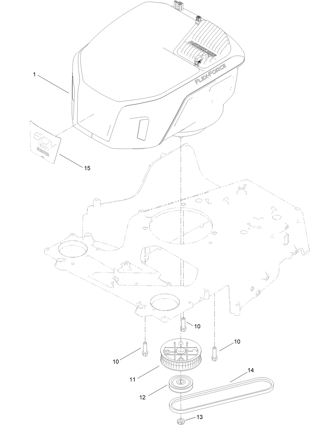 Motor Module And Belt Assembly Diagram and Parts List for 21491 400000000 - 999999999 Toro Lawn Mower